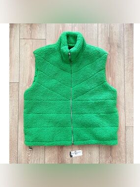 Zara Green Sherpa Fleece Vest -  (USED)